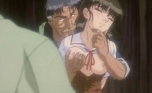 Roped Anime Gets Squeezed Her Tits