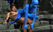 Human Fucking 3D Blue Alien Girl!