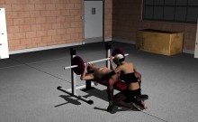 3d Babe Riding A Stud's Cock While He Lifts Weights