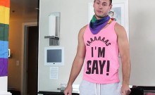 Hot Jock Gets Ready For Gay Pride And Convinces His