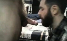 Bearded Guy Gets Facefucked And Swallows Cum