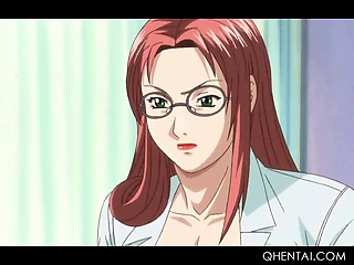 Excited hentai teacher in huge tits rides students dick in