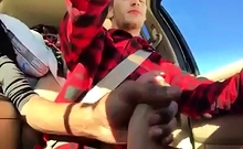 cum in car....