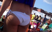 White Bikini Cant Hide Her Camel-toe