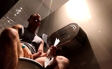 Spy Hidden Caught Wanker In Public Toilet