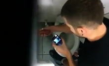 Toilet Glory Hole Action - Caught On Cam.