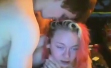 Emo Teen GF in Brutal Threesome!