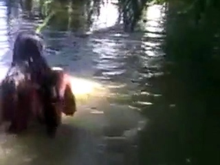 bangla girl rina bathing in pond