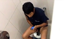 Str8 Spy Guy In Public Toilet