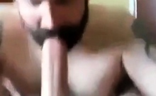 Bearded Daddy Sucks Big Hairy Cock