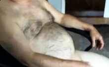 Handsome Hairy Dad Jerking Off