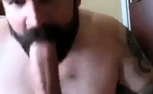 Bearded Daddy Sucks Big Hairy Cock