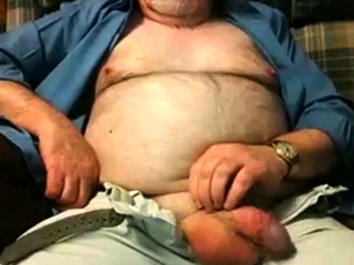 Hairy Grandpa Bear Fondling His Cock