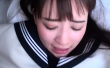 Japanese Teen In Schoolgirl Uniform Stripped