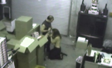 Couple Blowjob on warehouse