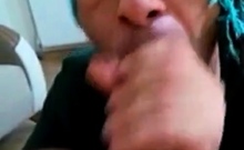 Turkish blindfolded blowjob mouthful ( turk agza bosalma )