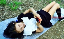 Asian japanese teen with outdoors