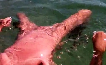 Naked Swimming MILF at the Beach