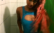 Amateur redhead shaves and masturbates