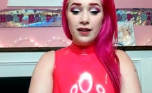 Latex slut solo anal masturbation