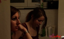 Two Brunette Lesbian Teen Girls Playing