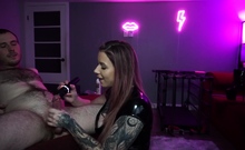 CFNM strippers getting handjobs from amateur girls