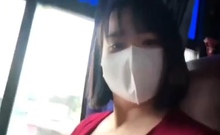 two sisters being sensual on the bus for the camera 84412583