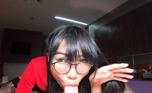 Cute Thai femboy teen intern BJ and anal