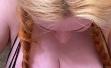 Big boob brunette masturbates on webcam
