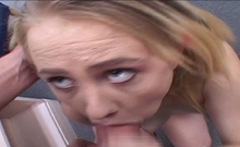 Horny POV teen sucks dick