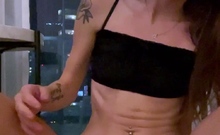 Small titted teen amateur rides dong and she loves it