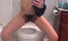 Blond amateur teen with a hairy cunt loving cock