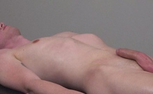 Gay has cock stroked by masseur
