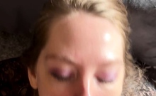 Amateur Blonde Blowjob handjob and cumshot