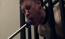 Mouth Training Sub Twink's Toy Play With An Older Dom