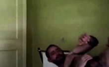 HAIRY DADDY FUCKED HARD IN BED BY AMATEUR MAN