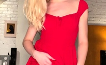 Brunette Tranny Jerking In Hard Dick In Solo Webcam