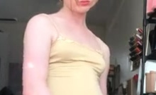 Bambi Snow Homemade Striptease With Standing Masturbation