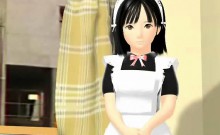 3d Anime Maid Licking A Hard Penis